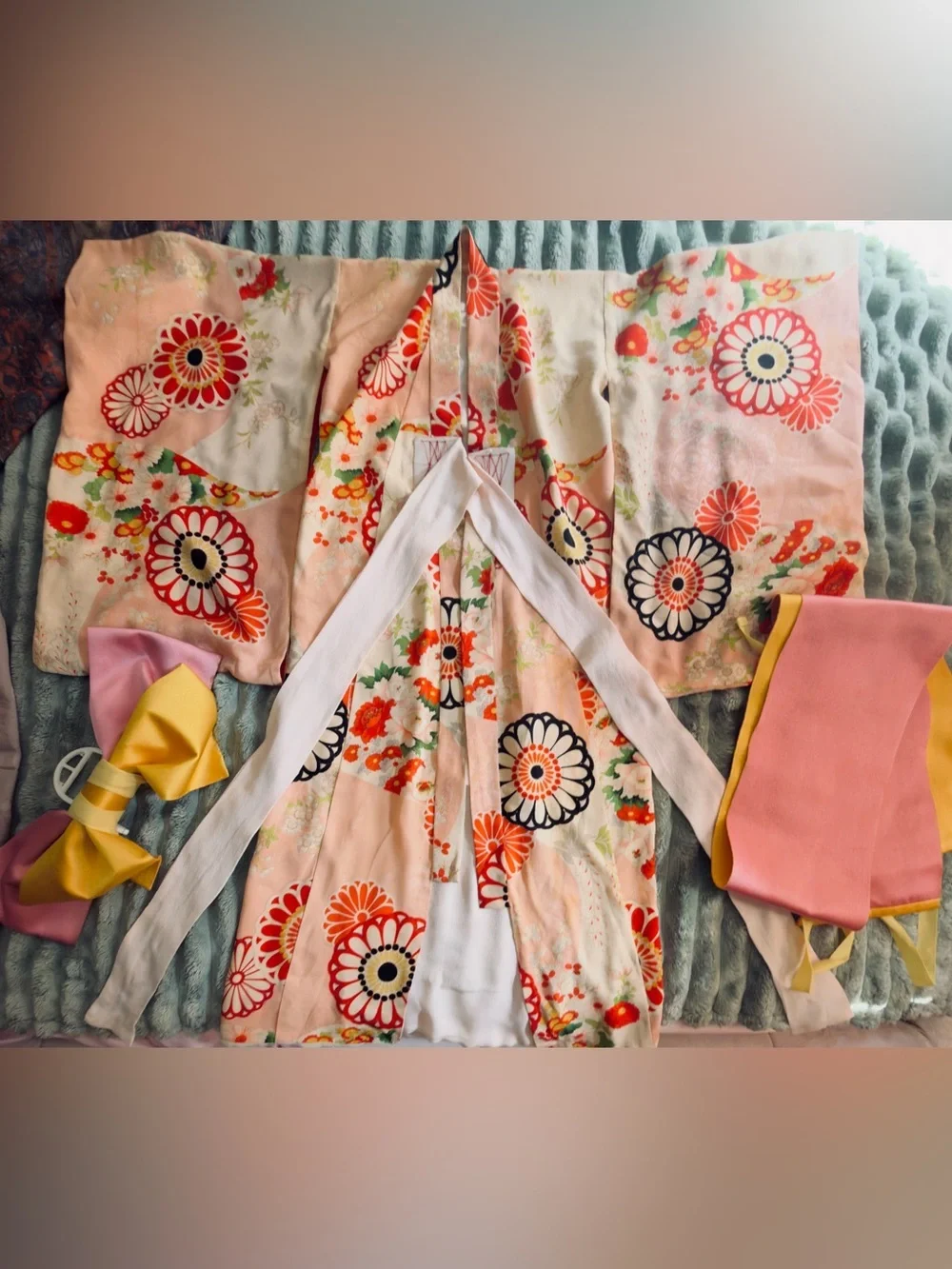 Children’s Blush Pink Floral Kimono Jacket